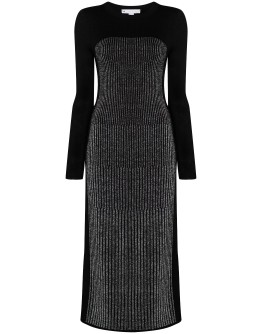 metallic knitted dress