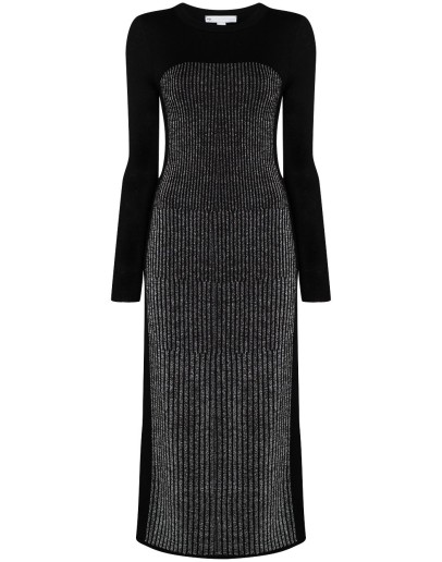 metallic knitted dress