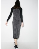metallic knitted dress