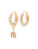 faux pearl hoop earrings