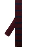 striped-print knitted tie 