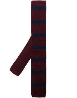striped-print knitted tie 