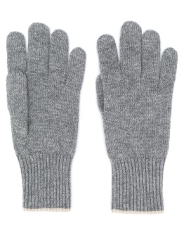 contrast-trimmed cashmere gloves