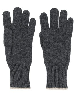 contrast-trimmed cashmere gloves