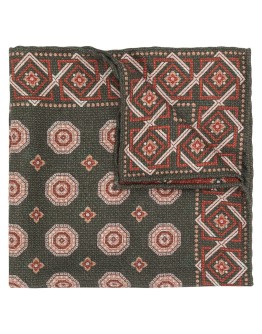 geometric-print silk scarf 
