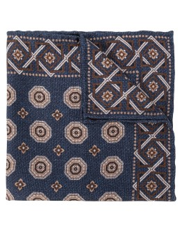 geometric-print silk scarf