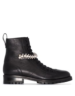  Cruz pearl-detail combat boots