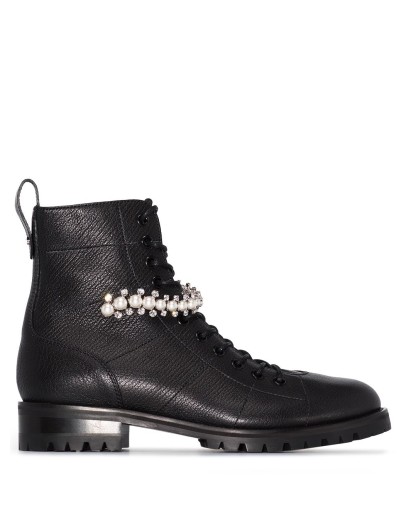  Cruz pearl-detail combat boots