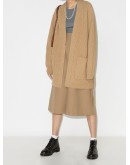 belted rib-knit long cardigan