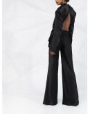 XLong wide satin trousers