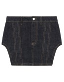 corset denim mini skirt