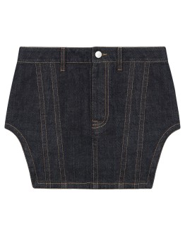 corset denim mini skirt