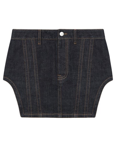 corset denim mini skirt
