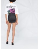 corset denim mini skirt