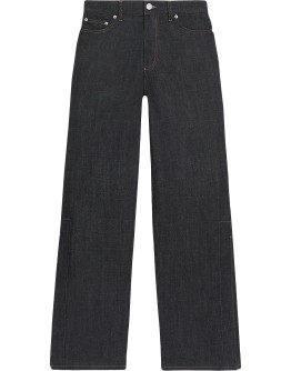 Denim baggy pants with slits