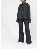Denim baggy pants with slits