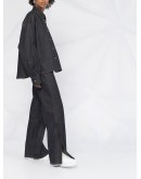 Denim baggy pants with slits