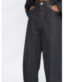 Denim baggy pants with slits
