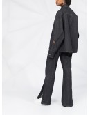 Denim baggy pants with slits