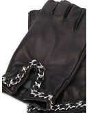 chain embellished fingerless gloves