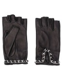 chain embellished fingerless gloves