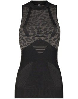 leopard-print seamless workout tank top