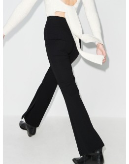 high-waist flared trousers