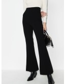 high-waist flared trousers