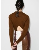 mock neck cutout back jumper