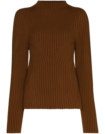 mock neck cutout back jumper