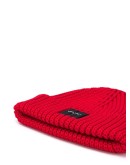 logo-patch chunky-knit beanie