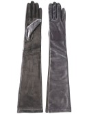 contrast panel long gloves