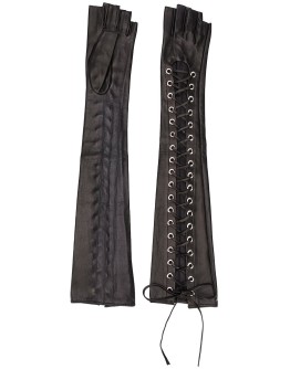 lace-up fingerless gloves