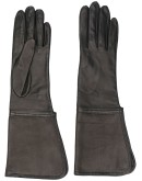 stitch wide leather gloves