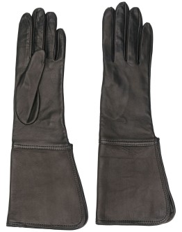 stitch wide leather gloves