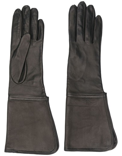 stitch wide leather gloves