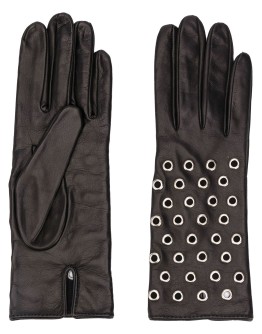 textured eyelet embellished gloves