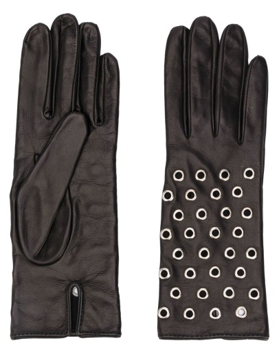 textured eyelet embellished gloves