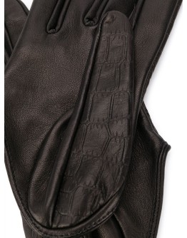 asymmetric hem embossed style gloves