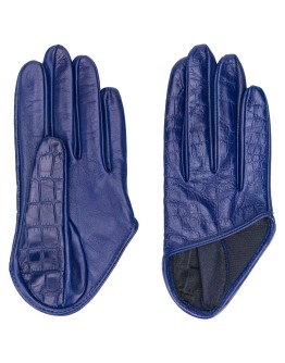 asymmetric hem embossed gloves
