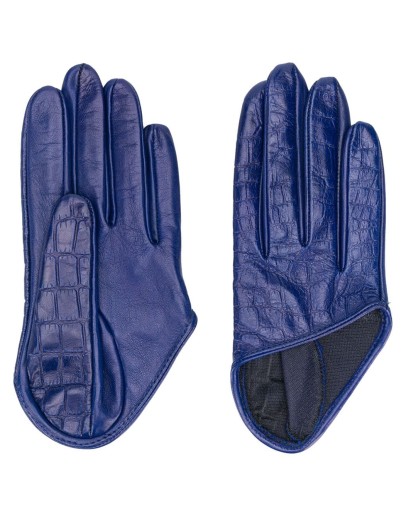 asymmetric hem embossed gloves