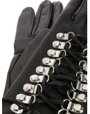 textured lace-up detail gloves