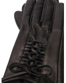 textured lace-up panel gloves