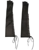 lace-up side fingerless gloves