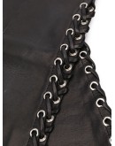 lace-up side fingerless gloves