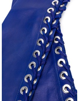 fingerless lace-up gloves