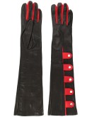 two-tone snap button gloves