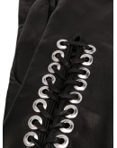 lace-up panel eyelet detail gloves