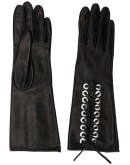 lace-up panel eyelet detail gloves