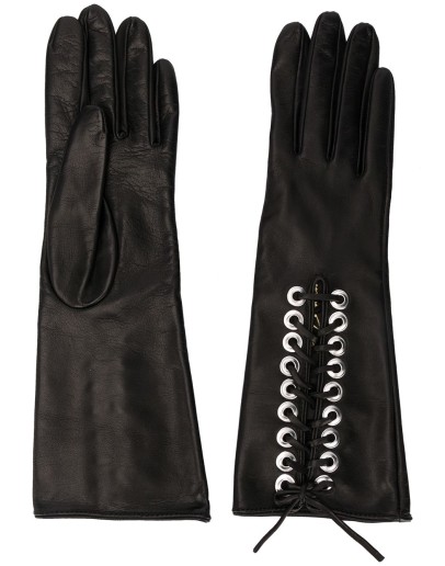 lace-up panel eyelet detail gloves